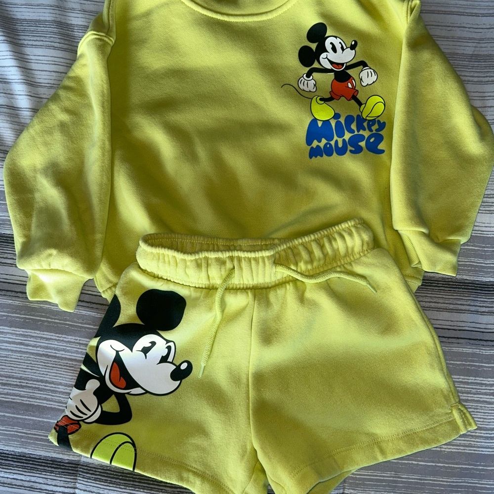 GAP Factory Kids Bright Yellow Mickey Mouse Set
